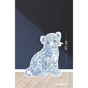 Safari Mavi Leopar Temalı 65 cm Ayaklı Pano Konsept | Tasarım | Kapı | Oda | Dekor