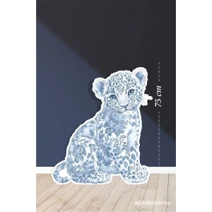 Safari Mavi Leopar Temalı 75 cm Ayaklı Pano Konsept | Tasarım | Kapı | Oda | Dekor