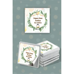 Safari Party Temalı Çikolata Etiketi * Sticker * 60 adet 4x4 cm