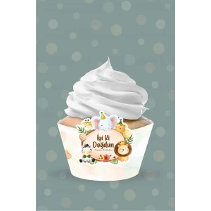 Safari Party Temalı Cupcake Sargısı 8li