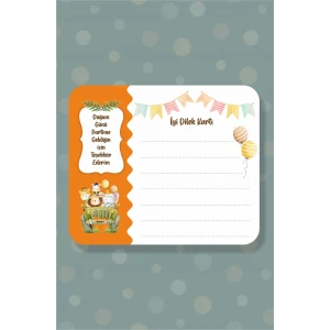 Safari Party Temalı Doğum Günü Dilek Kartı 20li