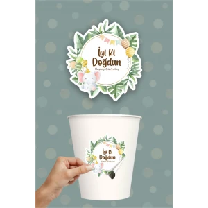 Safari Party Temalı Sticker (Etiket) ** Yapışkanlı Kağıt