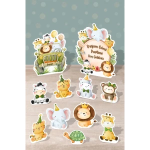 Safari Party Teması Doğum Günü * 11 Parça Ayaklı Pano Seti