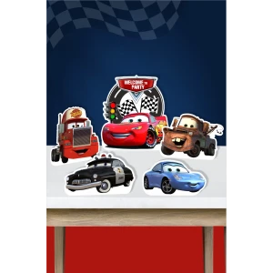 Şimşek Mcqueen Cars Temalı Doğum Günü Ayaklı Pano (Masa Üstü) *Kalın Kağıt