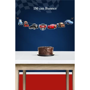 Şimşek Mcqueen Cars Temalı Doğum Günü*  Büyük Banner *Kalın Kağıt 150cm