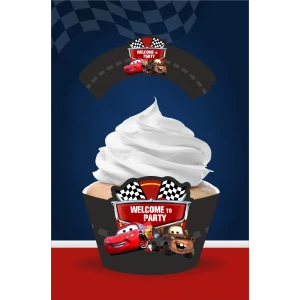 Şimşek Mcqueen Cars Temalı Doğum Günü * Cupcake Sargısı 8li