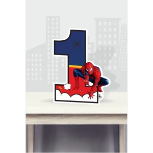 Spiderman Örümcek Adam Temalı Ayaklı Rakam Pano - 1 Yaş (40 cm)