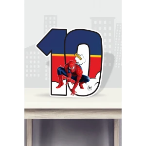 Spiderman Örümcek Adam Temalı Ayaklı Rakam Pano - 10 Yaş (40 cm)