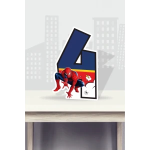 Spiderman Örümcek Adam Temalı Ayaklı Rakam Pano - 4 Yaş (40 cm)