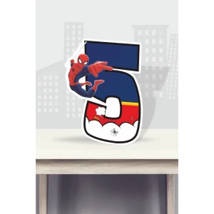 Spiderman Örümcek Adam Temalı Ayaklı Rakam Pano - 5 Yaş (40 cm)