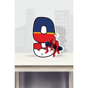 Spiderman Örümcek Adam Temalı Ayaklı Rakam Pano - 9 Yaş (40 cm)
