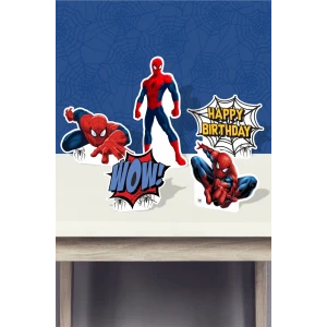 Spiderman Örümcek Adam Temalı Doğum Günü Ayaklı Pano (Masa Üstü) *Kalın Kağıt