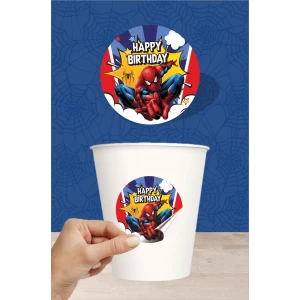 Spiderman Örümcek Adam Temalı Doğum Günü Seti Sticker (Etiket) 20 li