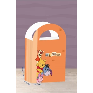 Winnie The Pooh Friends Teması Mini Çanta 12x7 cm 8li Paket