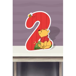 Winnie The Pooh Temalı Ayaklı Rakam Pano - 2 Yaş (40 cm)