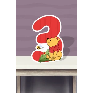 Winnie The Pooh  Temalı Ayaklı Rakam Pano - 3 Yaş (40 cm)