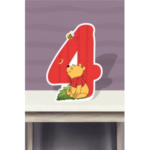 Winnie The Pooh Temalı Ayaklı Rakam Pano - 4 Yaş (40 cm)