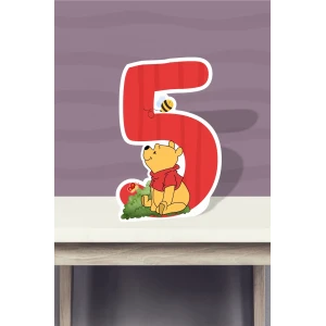 Winnie The Pooh Temalı Ayaklı Rakam Pano - 5 Yaş (40 cm)