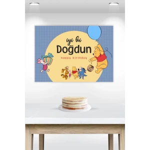 Winnie The Pooh Temalı Doğum Günü * Branda Afiş 50x70 cm