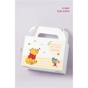 Winnie The Pooh Teması Kutu Çanta Postacı 14x17 cm *6lı Paket
