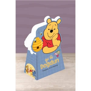 Winnie The Pooh Teması Piramit Kutu - Mini Hediyelik ( Anahtarlık, Mini Oyuncak, Şeker) 13x7x5cm *8li Paket