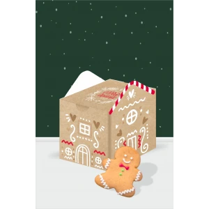 Yeniyıl Teması Kurabiye Ev Kutu - Mini Hediyelik ( Şeker, Sakız, Mini Oyuncak ) 5x5x5 cm *8li Paket