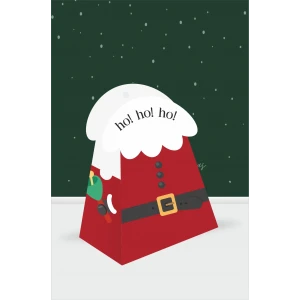 Yeniyıl Teması Piramit Kutu - Mini Hediyelik ( Anahtarlık, Mini Oyuncak, Şeker) 13x7x5cm *8li Paket