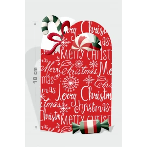 Yılbaşı Temalı Kırmızı Temalı Çanta 18x10 cm *8li Paket