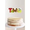 Dinozor Temalı TWO (2) Pasta Süsü *Kalın Kağıt