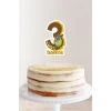 Dinozor Temalı 3 Yaşında (üç) Pasta Süsü *Kalın Kağıt
