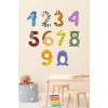 Figürlü Sayılar Eğitici Duvar Sticker 50x70 cm
