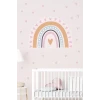 Pembe Gökkuşağı ve 200 Kalp Duvar Sticker Seti 100x100