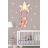 Yıldızlı Sallanan Ayıcık Duvar Sticker Seti