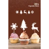 Kar Konsepti Cupcake Süsü 20li (Kalın Kağıt) * Doğum Günü
