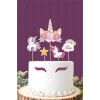 Unicorn Kürdanlı Pasta Süsü Set *Kalın Kağıt
