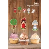 Kırmızı Başlıklı Kız Konseptli Cupcake Süsü Kürdanlı **Kalın Kağıt