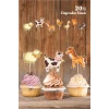 Çiftlik Hayvanları Cupcake Kürdan Süsü ** Kalın Kağıt