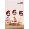 Safari Hayvanları Pastel 6 Yaşında CUPCAKE Süsü *10lu Kalın Kağıt