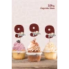 Safari Hayvanları Pastel 9 Yaşında CUPCAKE Süsü *10lu Kalın Kağıt