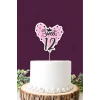 Sweet 12 pembe-siyah Pasta Süsü *Kalın Kağıt