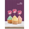 Unicorn Temalı * 10 (on) Yaşında Cupcake Süsü 10lu