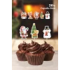 Yılbaşı Christmas Cupcake Süsü 20li
