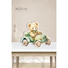 Ayıcık Safari Arabası Temalı - 30x25 cm Ayaklı Pano
