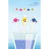 Baby Shark Temalı 10lu Figürlü Pipet Seti