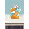 Baby Dinozor Temalı Ayaklı Rakam Panosu - 2 Yaş (40 cm)