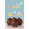 Baby Dinozor Teması Cupcake Süsü 20li