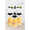 Batman Temalı Doğum Günü Parti Malzemeleri Seti Kürdan Cupcake Süsü 20li