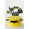 Batman Temalı Doğum Günü Parti Malzemeleri Seti Kürdanlı Pasta Süsü