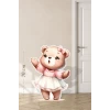 Beyaz Tütülü Ayakta Sevimli Ayıcık Temalı - 70 cm Ayaklı Pano