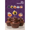 Cadılar Bayramı Halloween Kedili Cupcake Süsü 20li